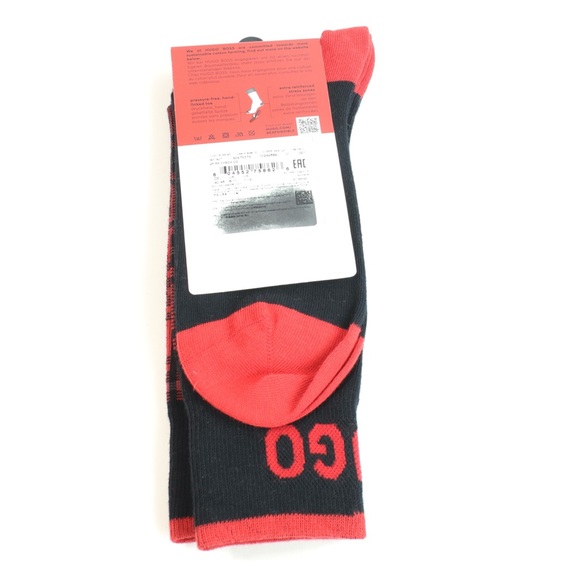Hugo Black & Red Plaid Socks Mens Size: 7-13 2 Pack - NEW - Picture 3 of 4